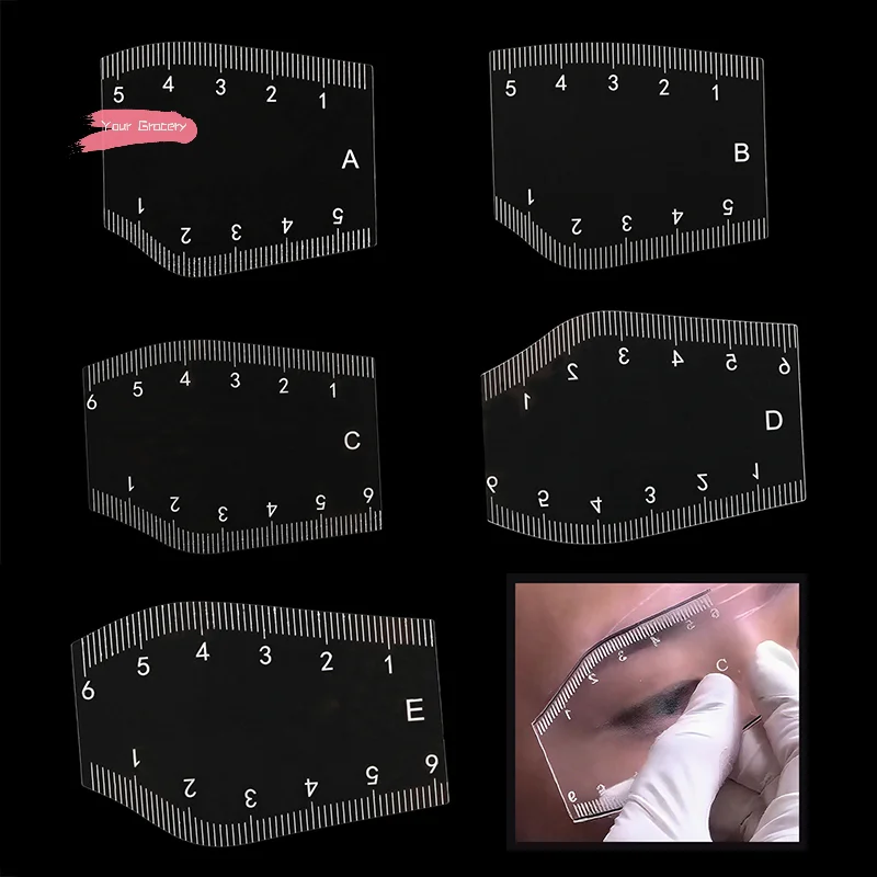 Beginner-Friendly Eyebrow Tattoo Makeup Tools with Quick Design Auxiliary Ruler Positioning Guide Tattoo Accessories