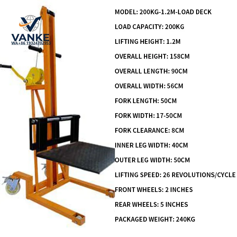 Manual Pallet Jack, Portable Hand-Crank Lift Truck, Small Pallet Jack, Multi-Purpose Loading and Unloading Truck(Customized)