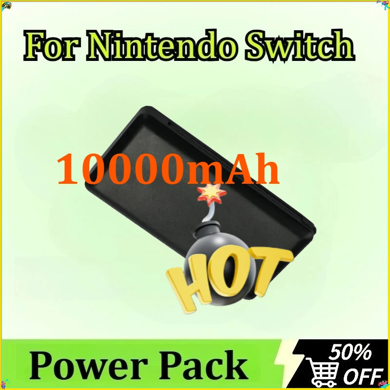 

10000mAh for Nintendo Switch Portable Power Bank Back Clip Power Pack Phone Tablet USB TypeC External Fast Charging Battery Case
