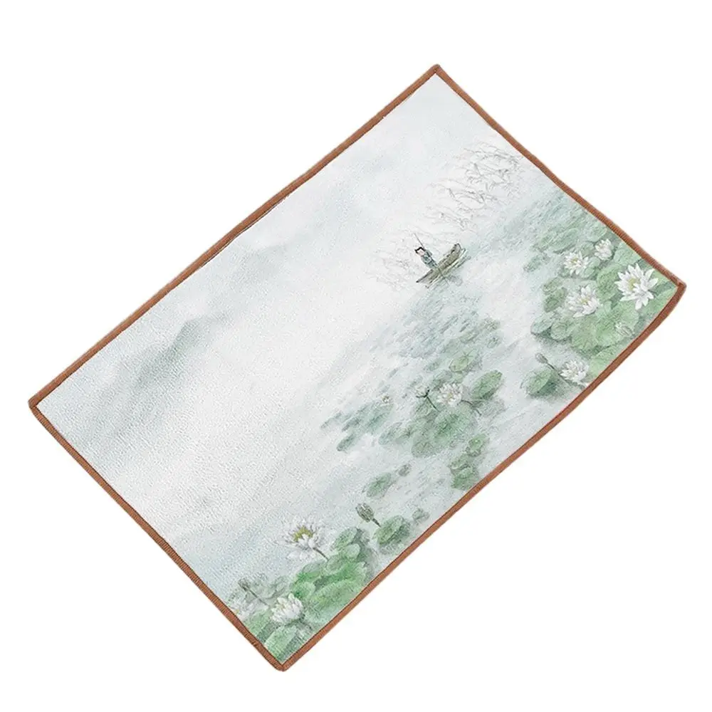 Toalla de té pintada china para limpieza de té creativa, trapo pintado súper absorbente, servilleta de té, plato de alta gama, accesorios para tapete y taza
