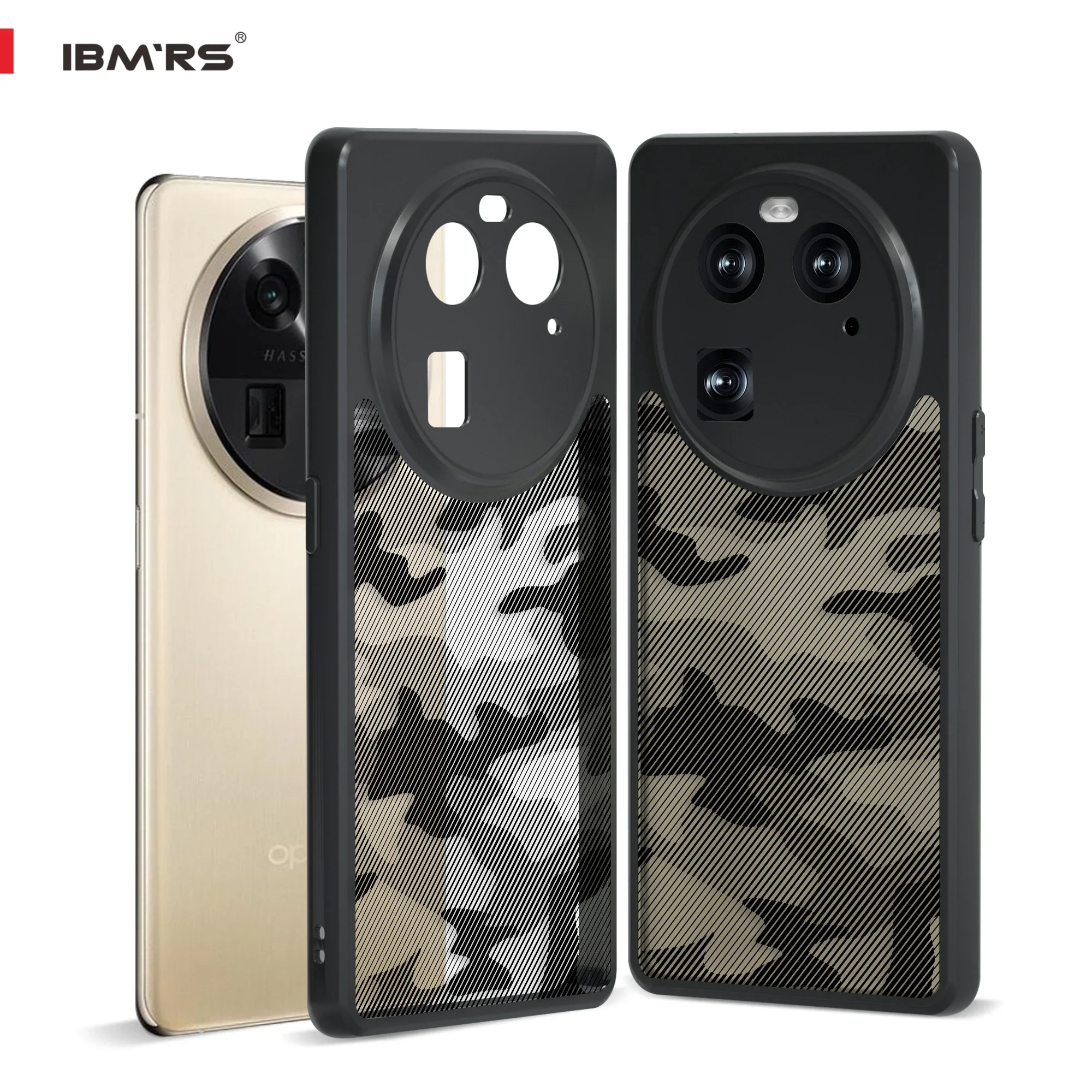 

for Oppo Find X6 Case Camo [Shockproof][Military-Grade] - IBMRS Protective Cover, Anti-Slip & Anti-Fingerprint Matte Finish