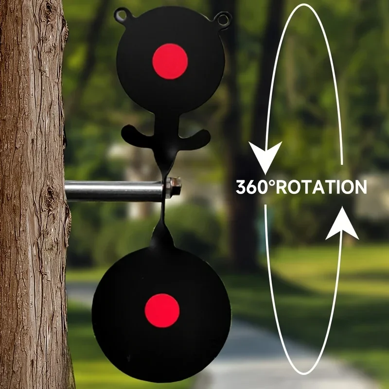 Objetivo de inserción de árbol de oso giratorio bidireccional de 3mm de espesor, paquete de práctica de objetivo de puntería y disparo al aire libre de 6,9 pulgadas