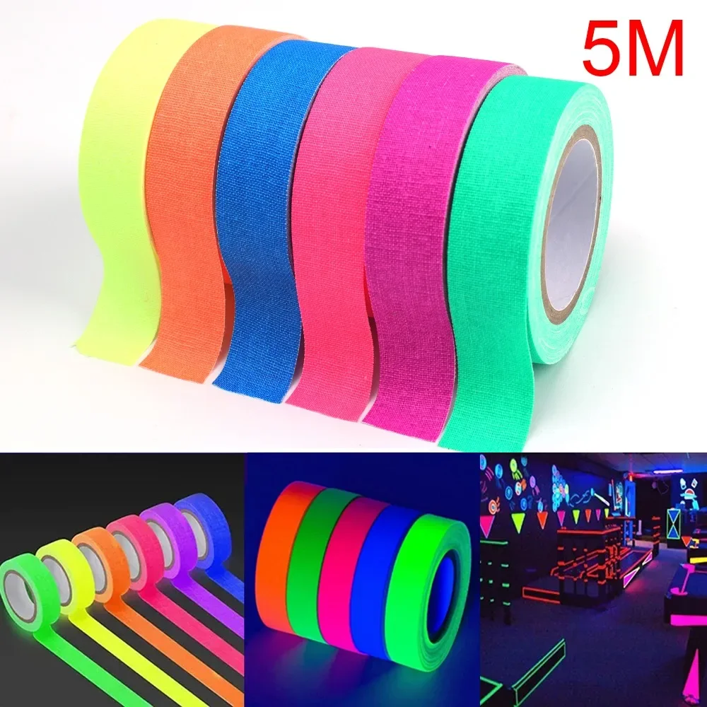 UV-Glüh-Baumwollbänder, Neon Gaffer, Party-Klebeband, Sicherheitswarnung, Neonband, UV-Klebeband, Bühnen-Requisiten, Hochzeitsdekorationen, Heimdekorationen