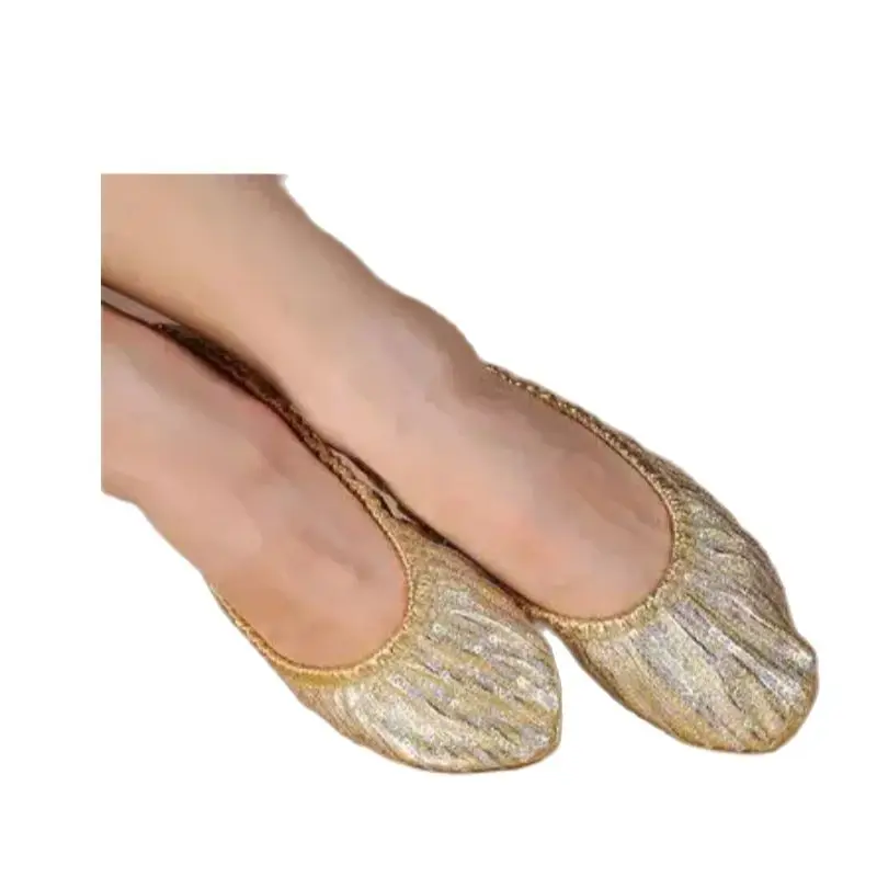 1pair/lot Women Professional Belly Dance Leather Sole Soft Dancing Shoes lady casual sequined danicng shoes