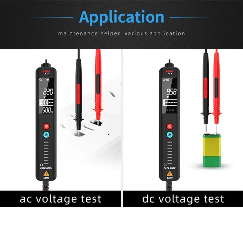 BSIDE-Voltage Tester with Large LCD, Live or Neutral Wire Check, Breakpoint Locate, Non Contact, AC DC Voltage Sensor Pen