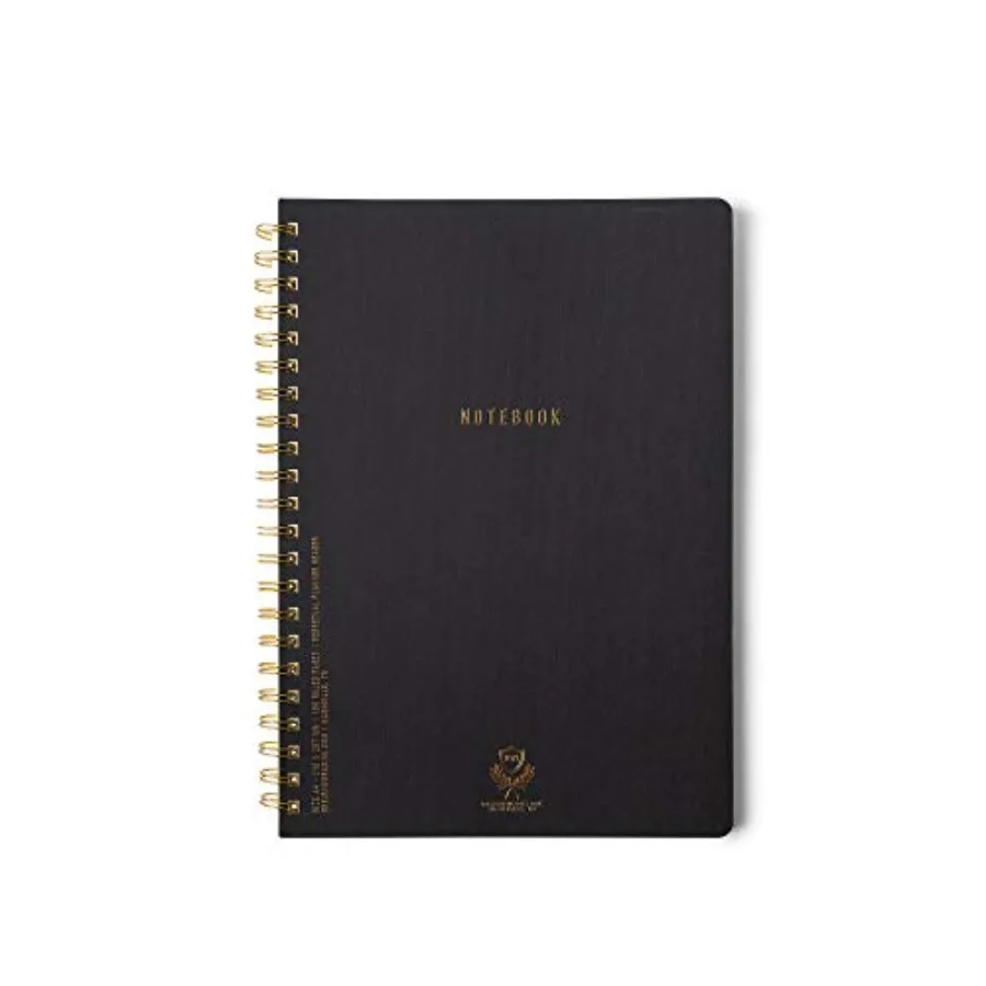 

Textured Paper Twin Wire Notebook, Daily Planner and Soft Cover Writing Journal, 160 Lined Perforated Pages, Large Spiral Noteb