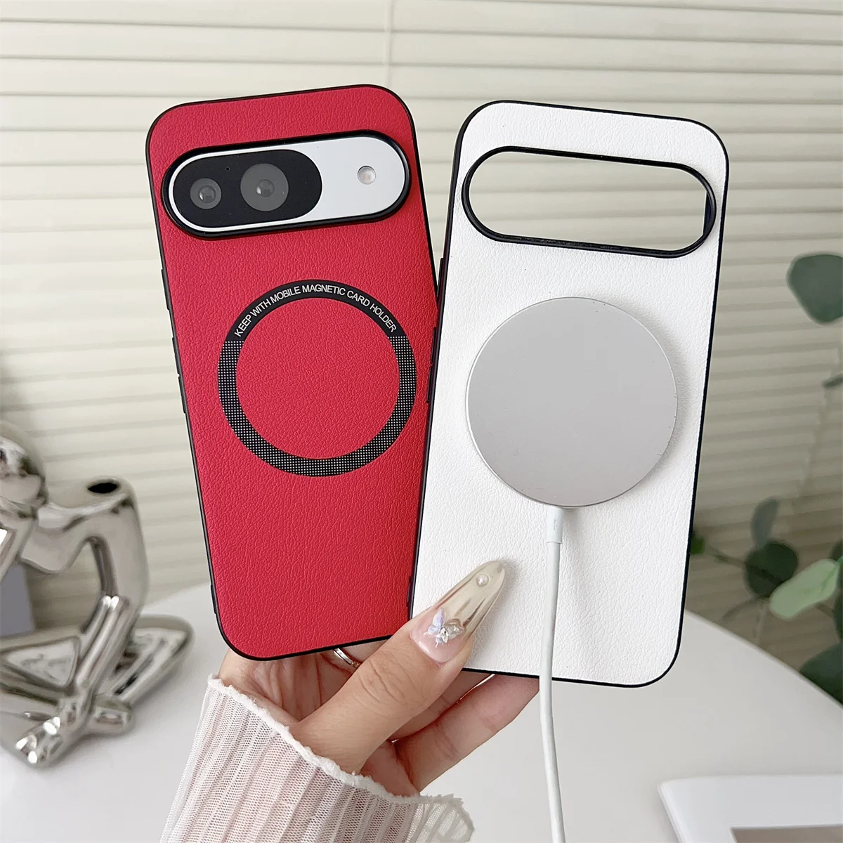 Für Magsafe Kabelloses Laden PU-Leder Muster Handyhülle für Google Pixel 10 9 Pro XL 7A 8A 9A 9Pro Magnetische Schutzhülle