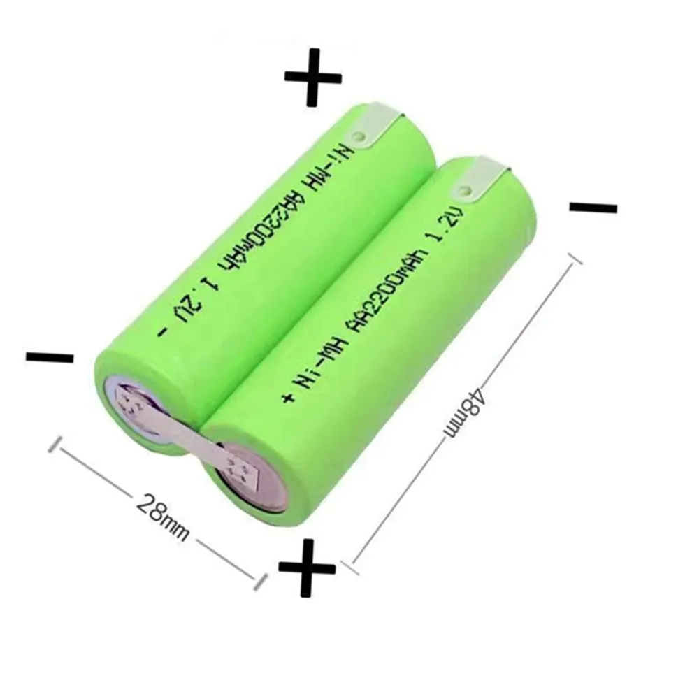 AA 2.4V Battery Ni-MH 2200mAh DIY for Water_pik Water Flossaer WP-450 GP130AAHE2B1H Barba Trimmer Shaver Razor