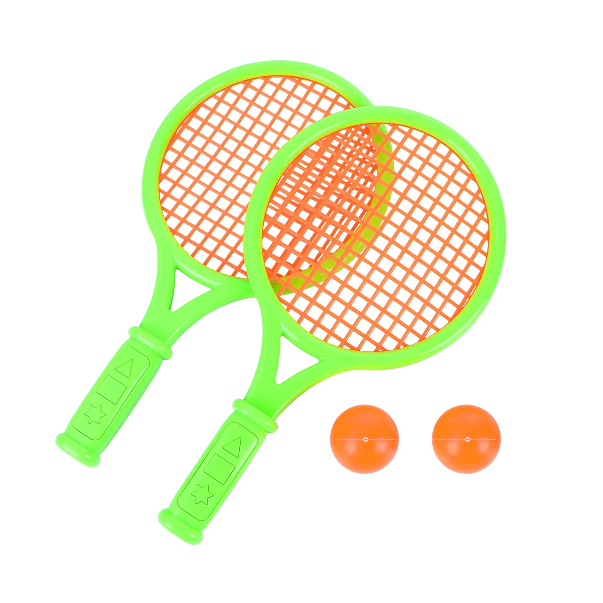 1 Pair of Children's Tennis Racket Kids Plastic Badminton Rackets Game Props for Kindergarten Primary School (Size S Random Colo
