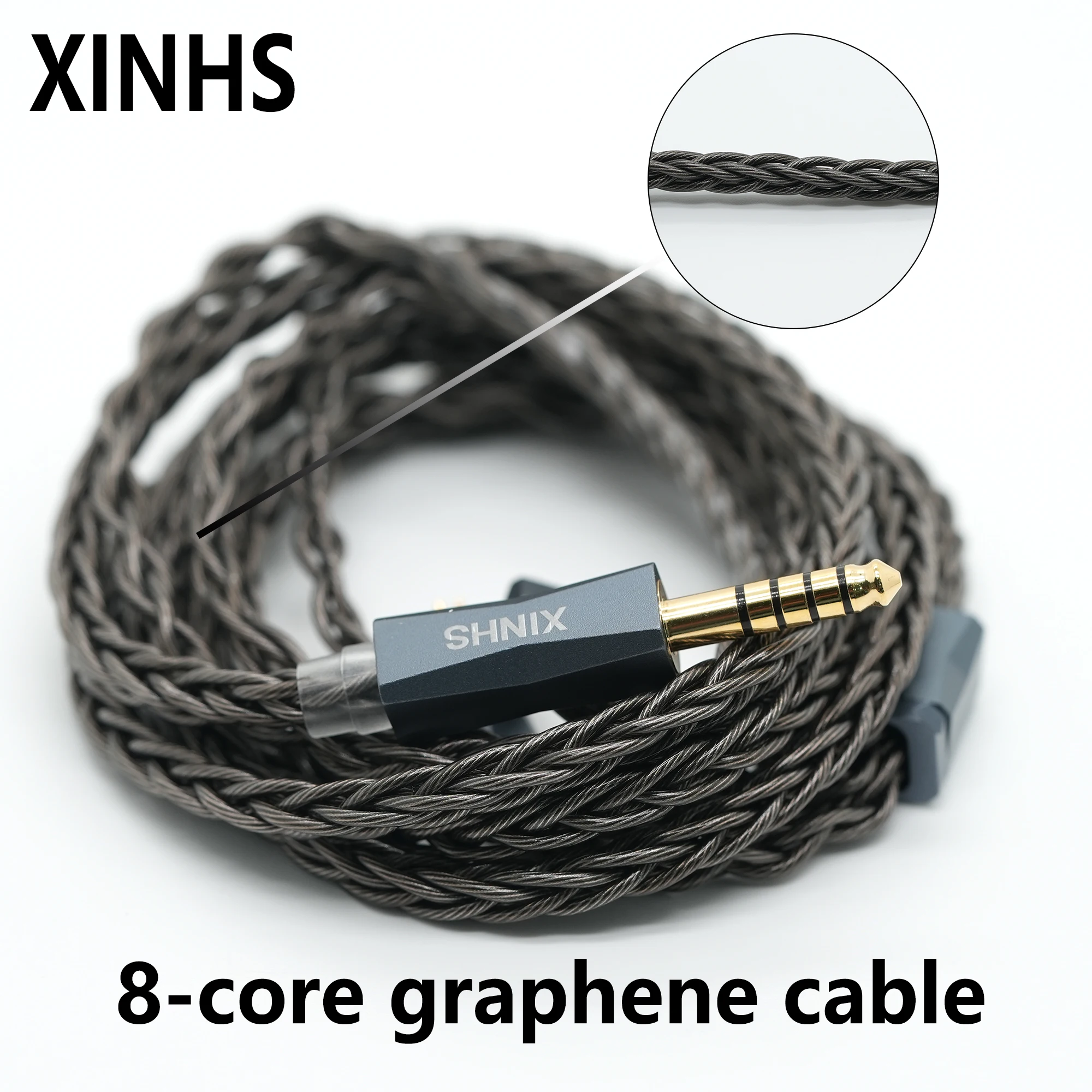 XINHS S129 Mengde Xuan 8-adriges Litz-Struktur-Kopfhörer-Upgrade-Kabel aus monokristallinem, kupferbeschichtetem und silber+Graphen-beschichtetem Kupfer – Detail 2