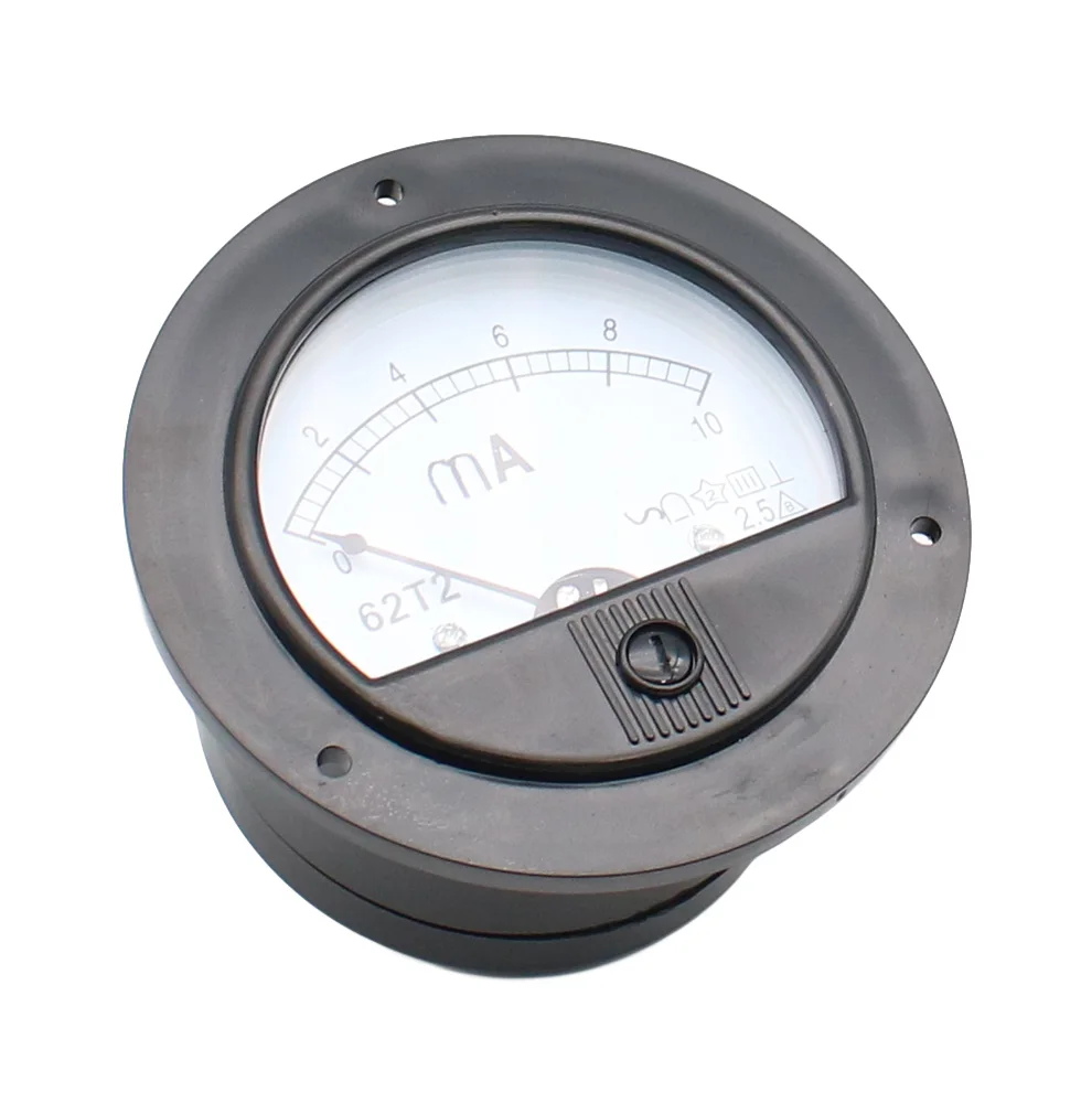 62T2 1mA 2mA 3mA 5mA 10mA 50mA 100mA 200mA 300mA400m 500mA Analog Voltmeter Voltage Meter Measuring Gauge Class 2.5