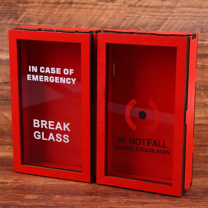 New Funny Break In Case Emergency Gift Box With Hammer Gift Packaging Case Red Gag Gift Organizer For Birthday Holiday
