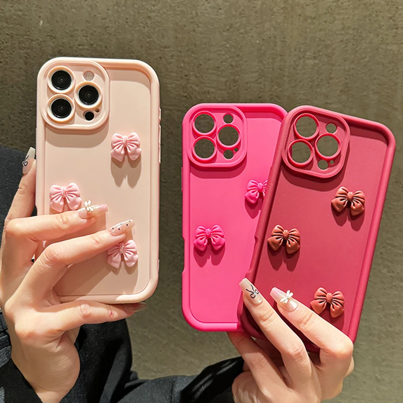 여성용 귀여운 3D 활 휴대폰 케이스, 삼성 갤럭시 A53 A52 A32 A13 A23 A33 A73 A12 A22 A72 4G 5G 소프트 실리콘 충격 방지 커버