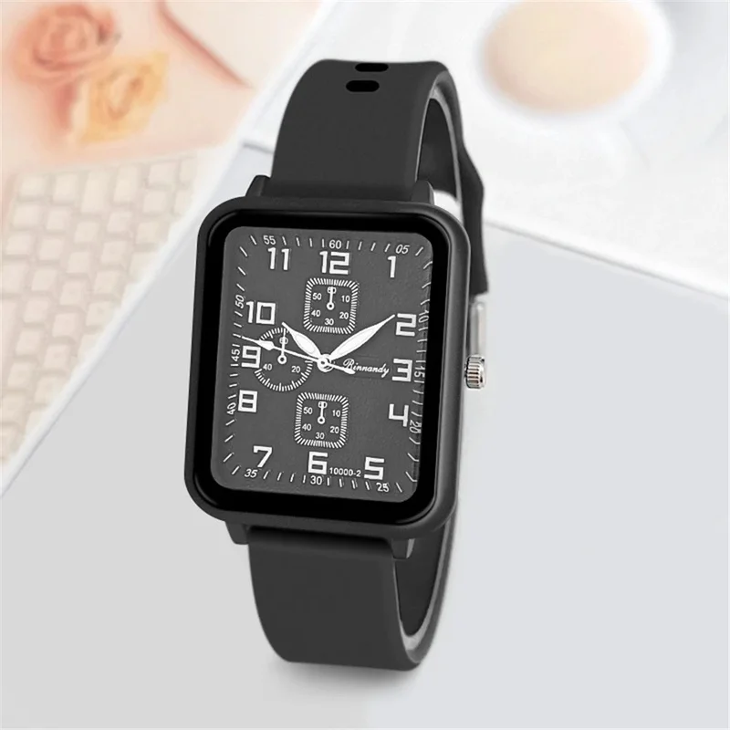New Fashion Women's Watch Sporty Square Women's Silicone Watch Strap Fashionable Gift Wristwatch Jelly-colored Student Watches