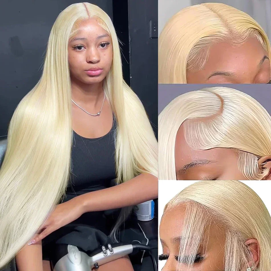 613 Blonde Straight 200 Density HD Transparent 13x4 13x6 Lace Front Human Hair Wigs For Women Brazilian Lace Frontal Wig