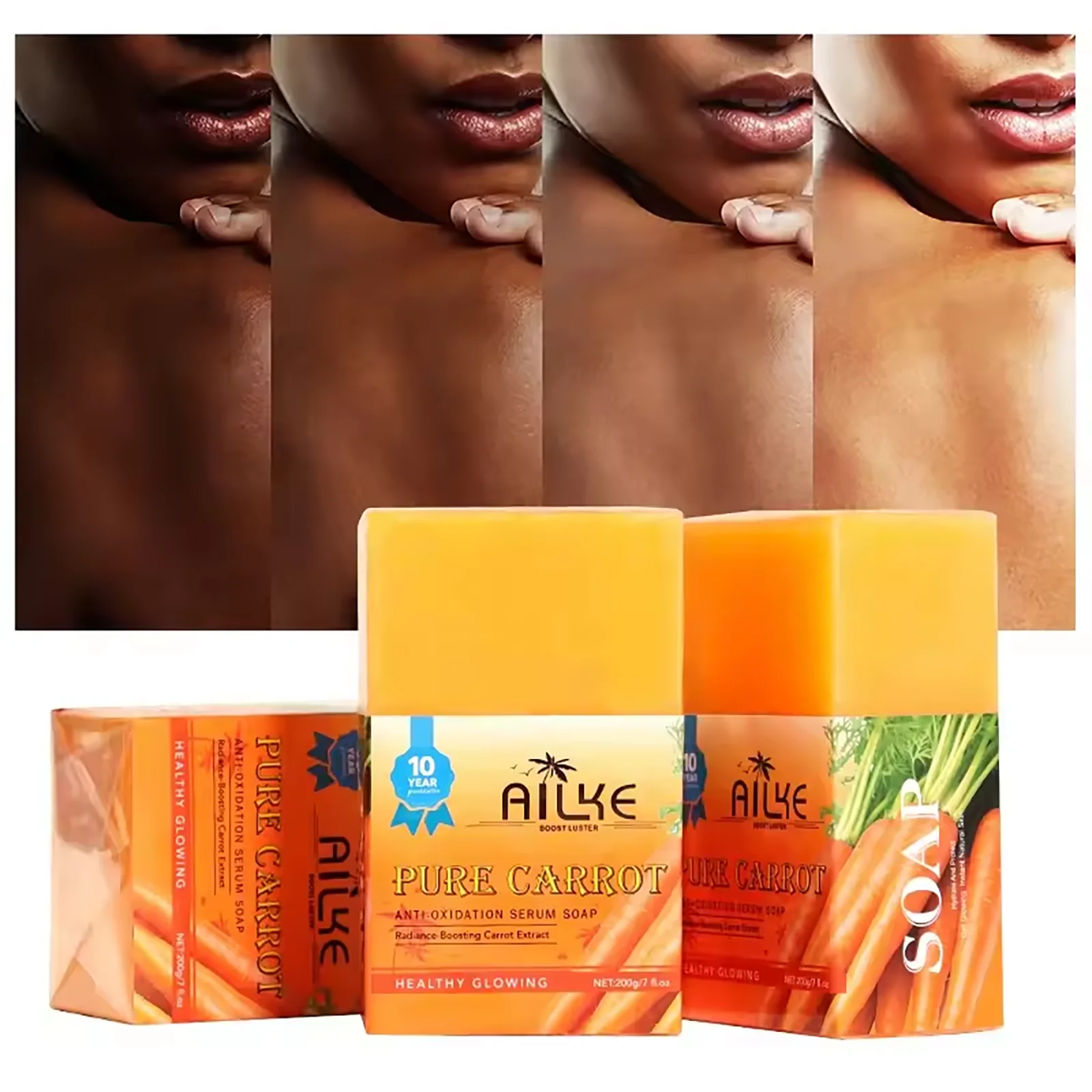 AILKE Carrot Anti-Oxidation Serum Soap, Skin Brightening Soap Bar, Cleaning Stains