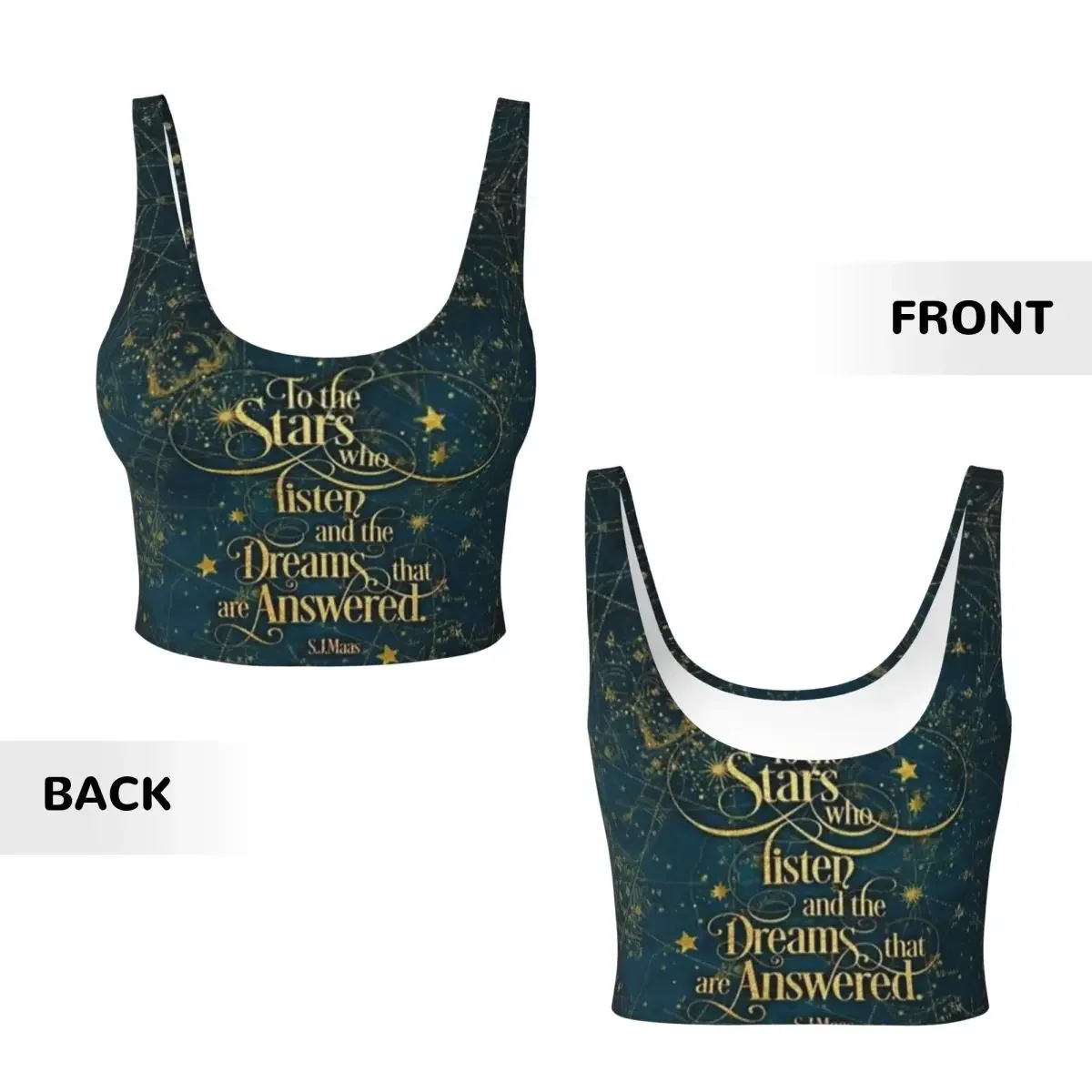 Custom Sarah J Maas A Court Of Thorn And Roses Women Sports Vest Bra Gym Workout High Impact Yoga Crop Tank Top