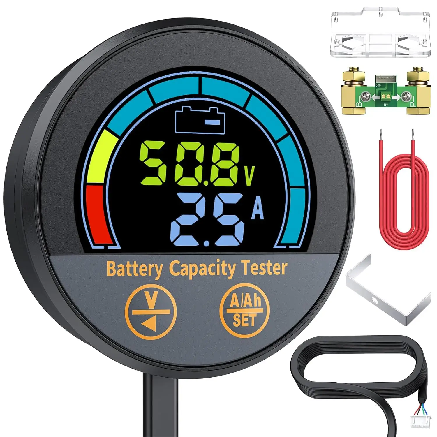 DC8V-100V Monitor akumulatora z bocznikowym napięciem Tester pojemności prądu Wodoodporny RV Auto Motor Boat Miernik akumulatora Miernik Coulomb