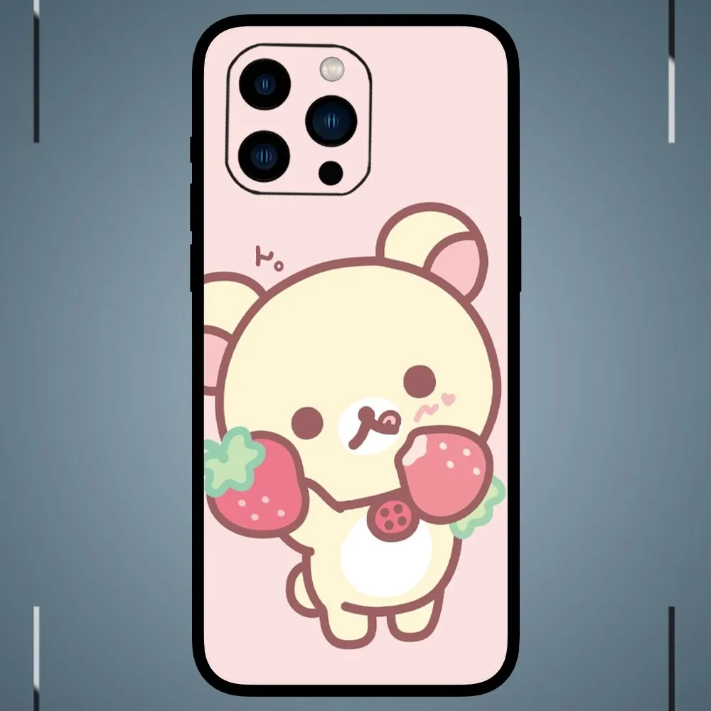 Cute R-Rilakkuma B-Bear Phone Case For iPhone 15 14 13 12 11 Pro Max mini XS XR X 8 Plus SE Cover