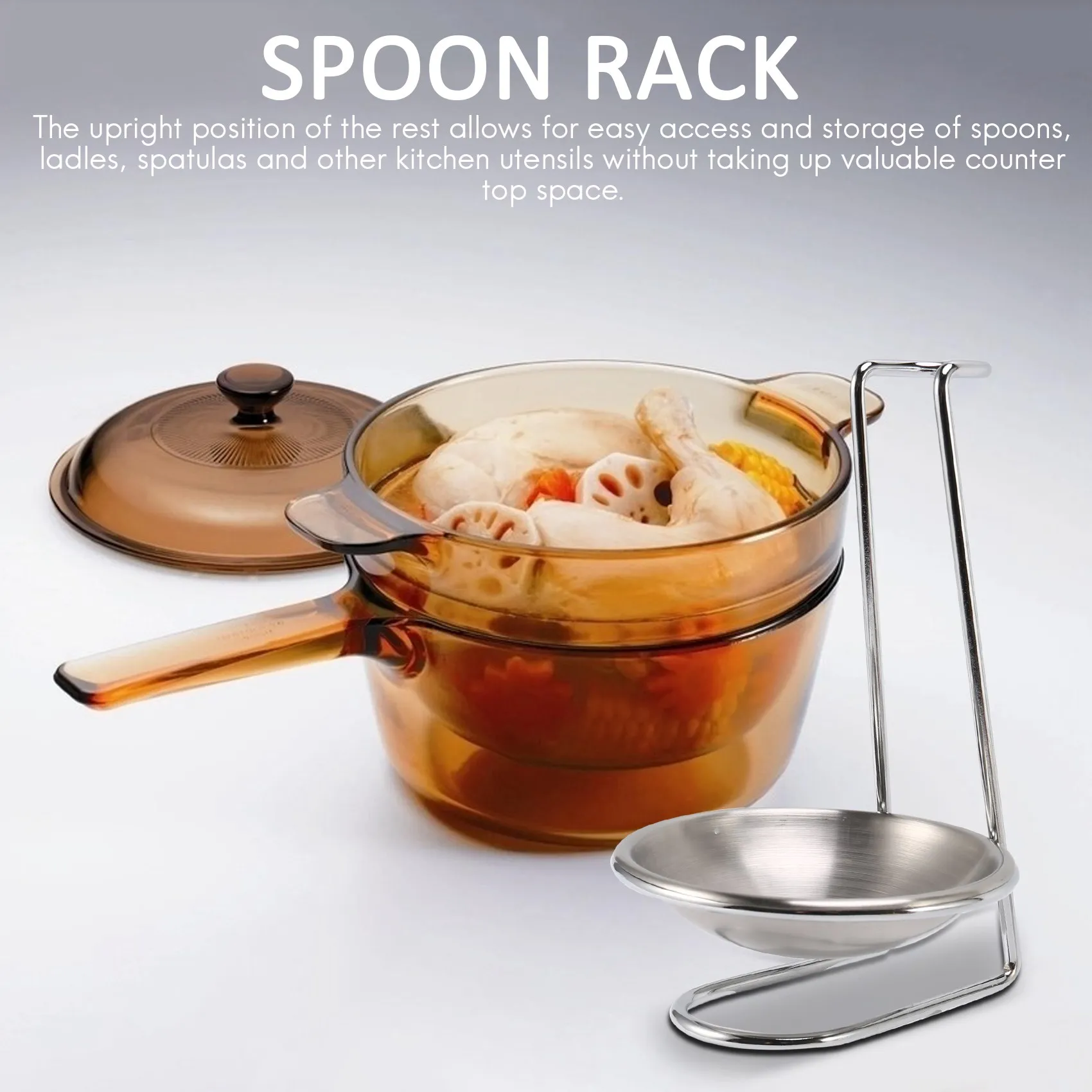 ABXF-держатель для ложки из нержавеющей стали, длинная ручка, вертикальная экономия, держатели для полов, подставка для полов, держатель для половли для супа