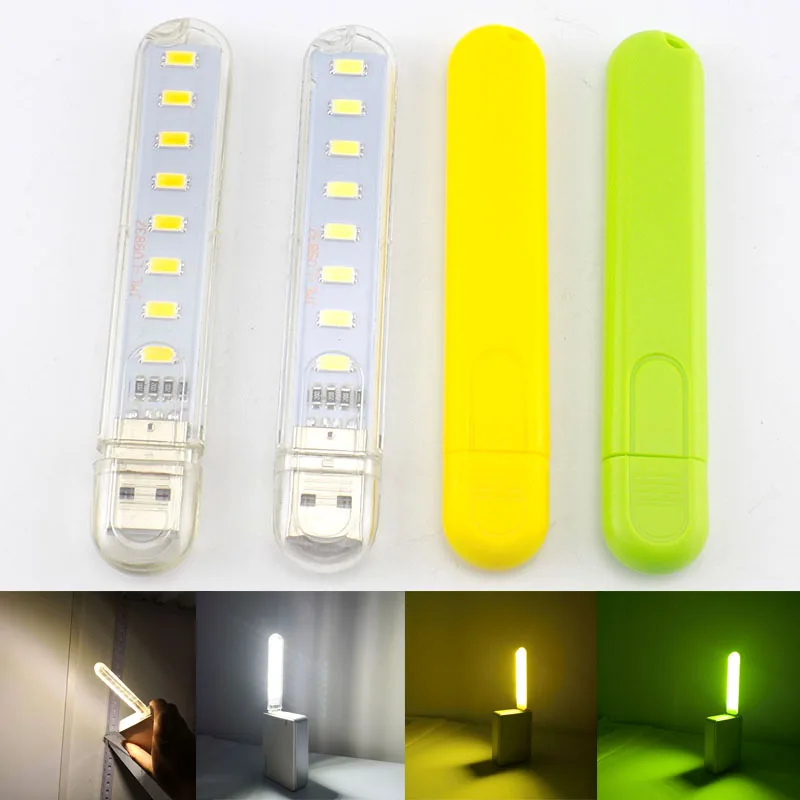 Mini 8 led 3 LED 24 LED 5V USB warm white Lamp 8LEDs Book flashlight Night Light Portable for Note Power Bank Lighting Computer