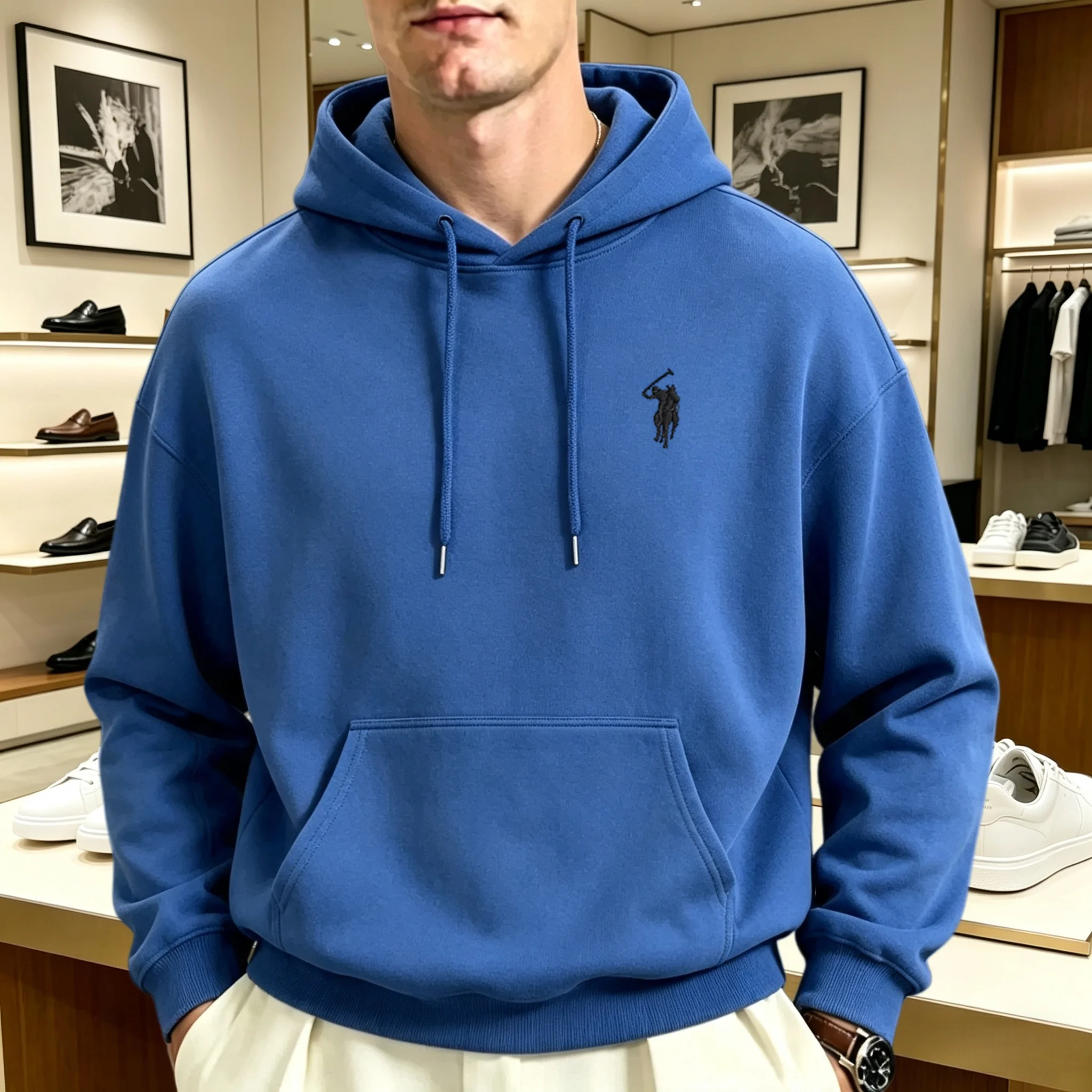 2026 schwergewichtiger koreanischer Stil lockerer Kapuzenpullover für Männer und Frauen, langärmelig, Herbst, hochwertige Marke, bestickter Boutique-Pullover – Detail 13