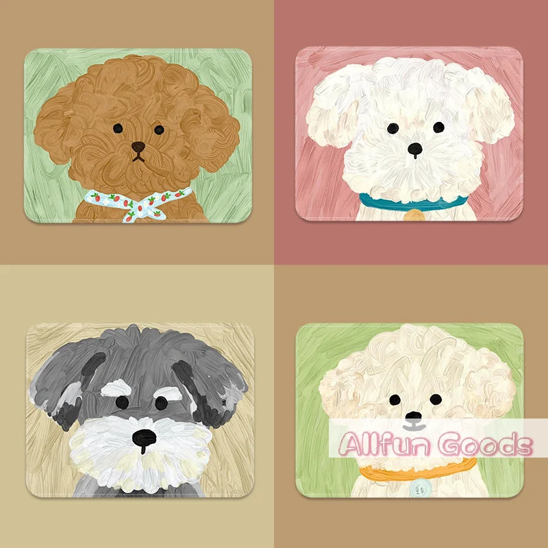Cute Puppy Mouse Pad Anti-Slip Natural Rubber Lockedge Mousepad Cartoon Dog Office Home Laptop Computer Portable Small Mouse Mat
