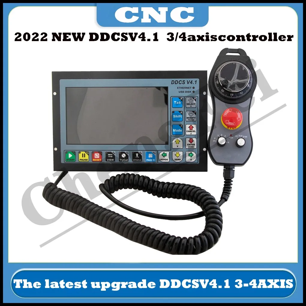 Il più nuovo Controller Stand Alone Offline CNC DDCSV4.1 3/4 Axis G Code CNC per fresatrice per incisione con volantino MPG E-Stop