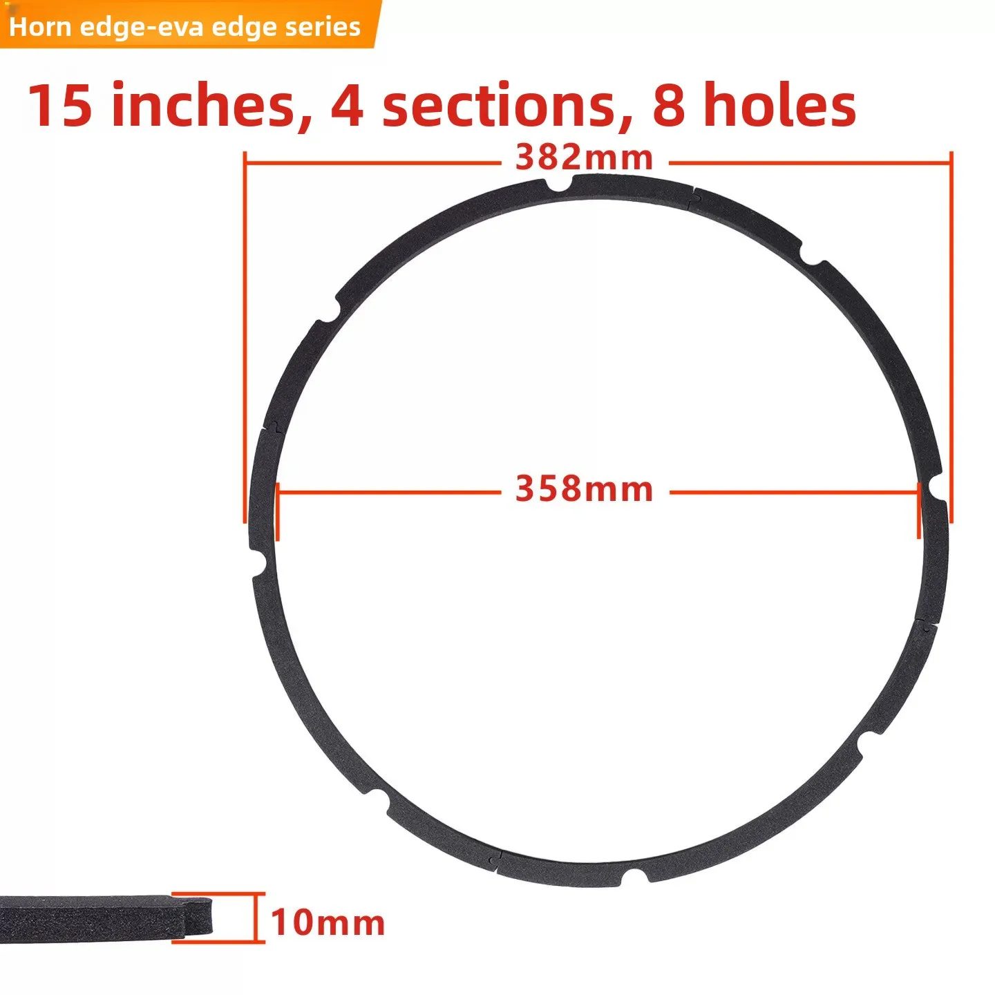 MW Audio 2PCS luidspreker EVA-schuimrubberen afdichtingsring 4"-18", woofer randafdichtingsring voor reparatie