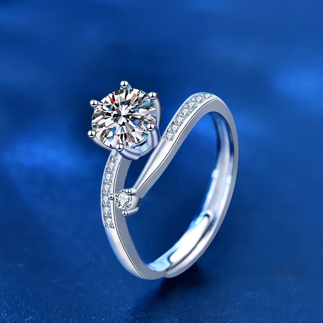 Sale Vvs1 Moissanite Ring | Moissanite Silver Ring | Stone=1.20mm | 925 Silver Ring | Wedding Ring | Women's Ring | Christmas Gift | Vintage Ring