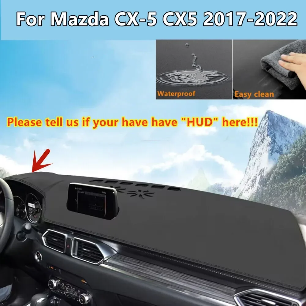 

PU Leather LHD Dashboard Cover Dash Pretector Anti-Slip Mat Trim Dashmat Carpet For Mazda CX-5 CX5 2017-2022