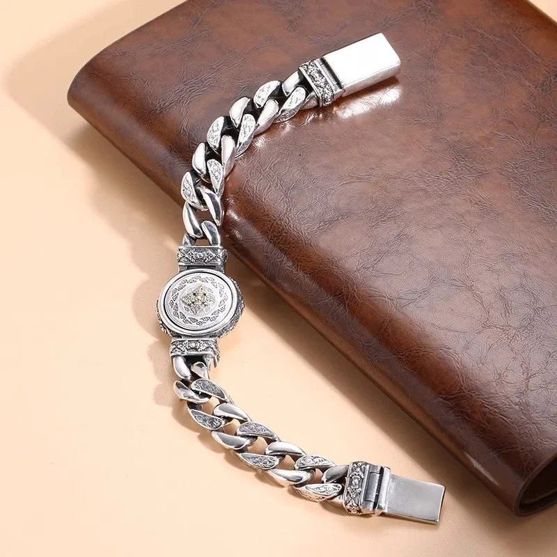 New Europe and America Men\'s and Women\'s Fashionable Rotating Retro Buckle Bracelet Vajra Cross Trend Hip-hop Jewelry