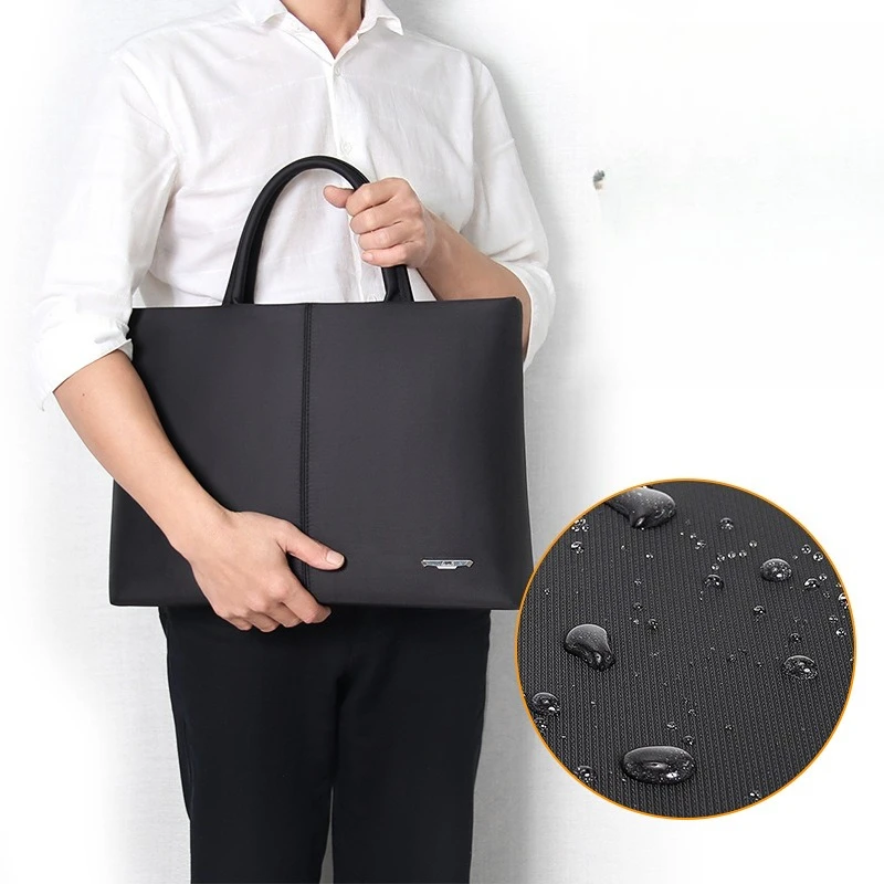 Oxford fabric waterproof and wear-resistant briefcase, large-capacity document storage, simple meeting, thin handbag