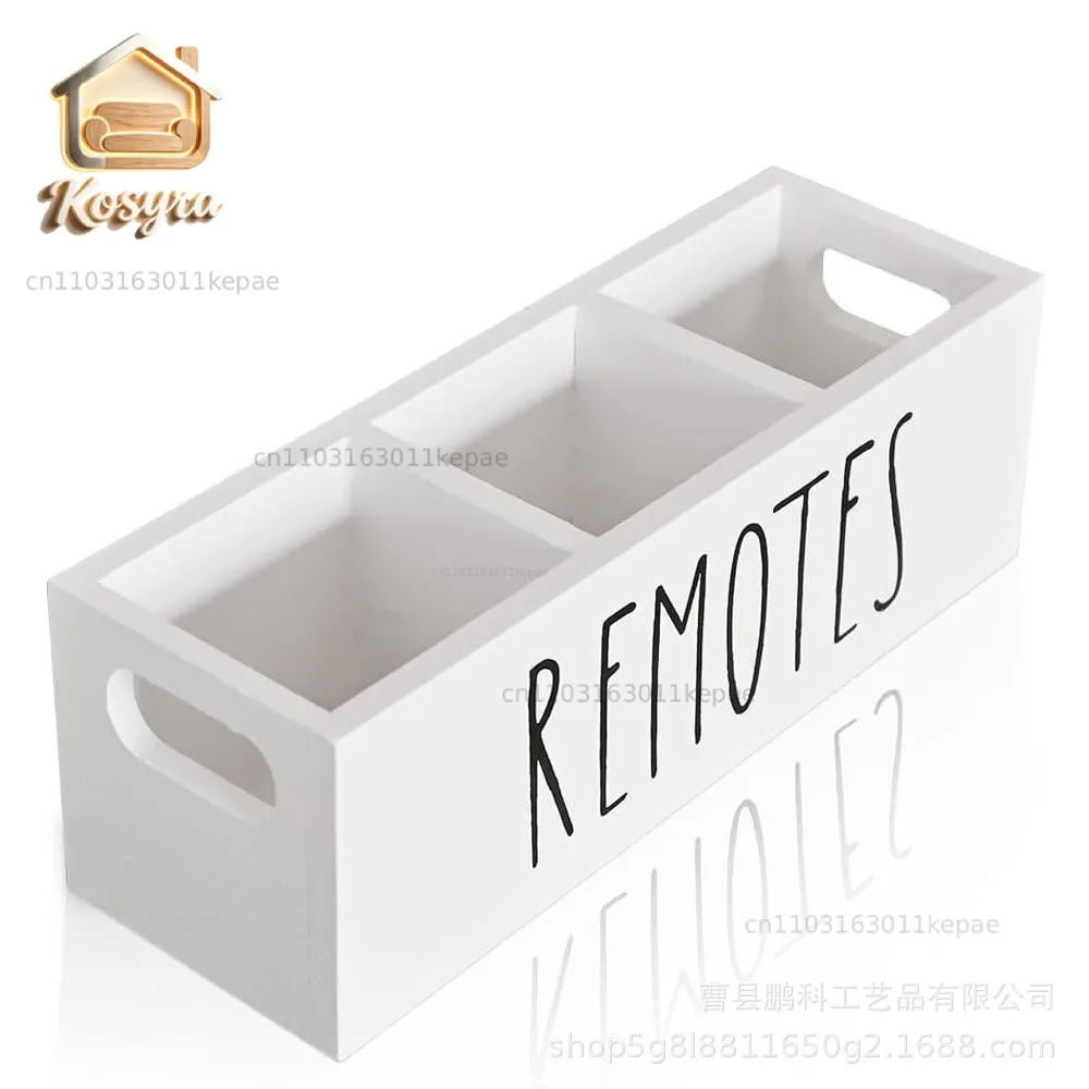 Wooden storage box living room coffee table TV air conditioner remote control storage box dresser grid cosmetics finishing box