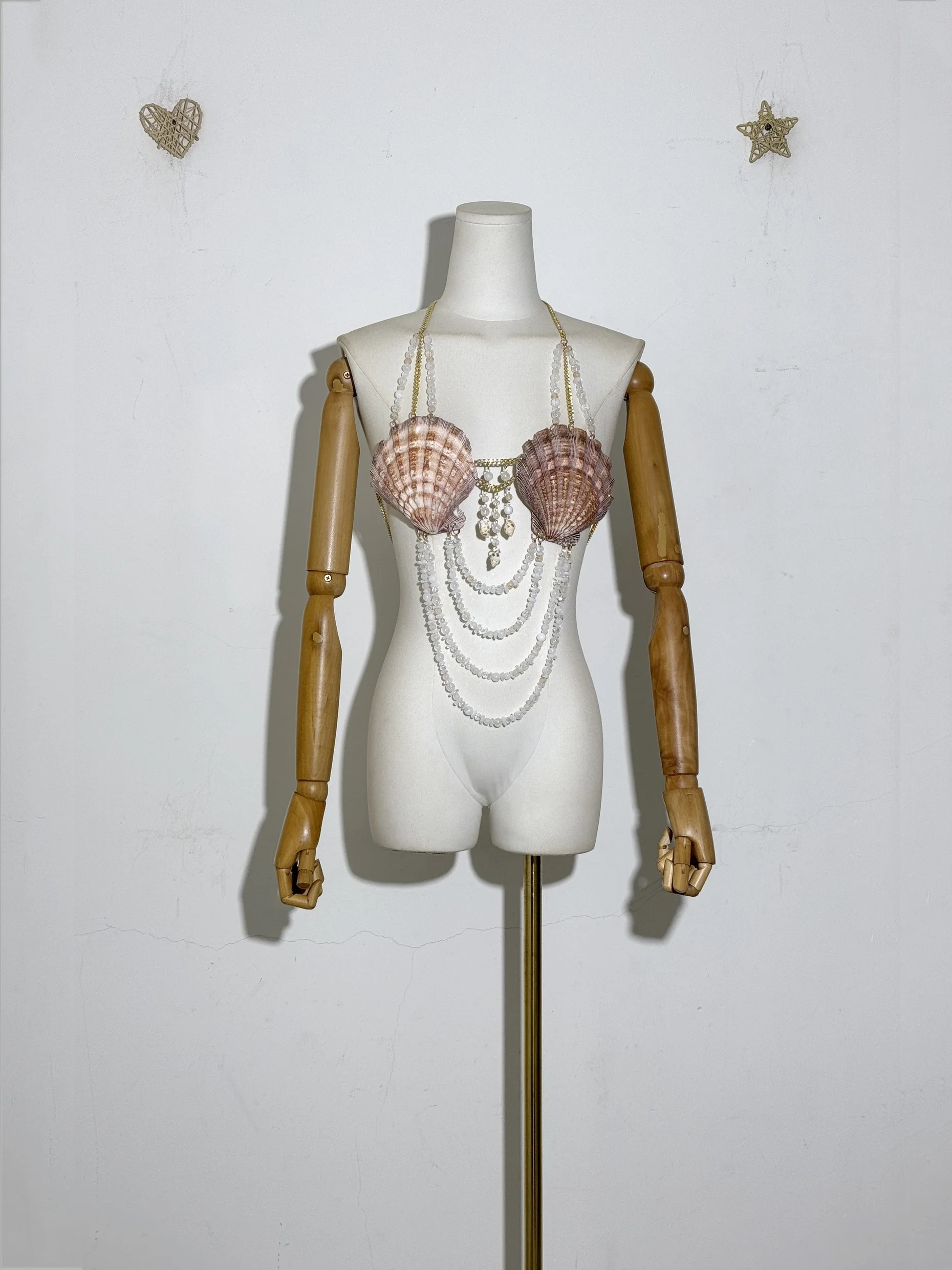 Incredible Amazning New Handmade Women Beach Vacation Shell Bikini Bra Hot Sexy&Club Bead Body Chain Streetwear Tank Top Lingeie
