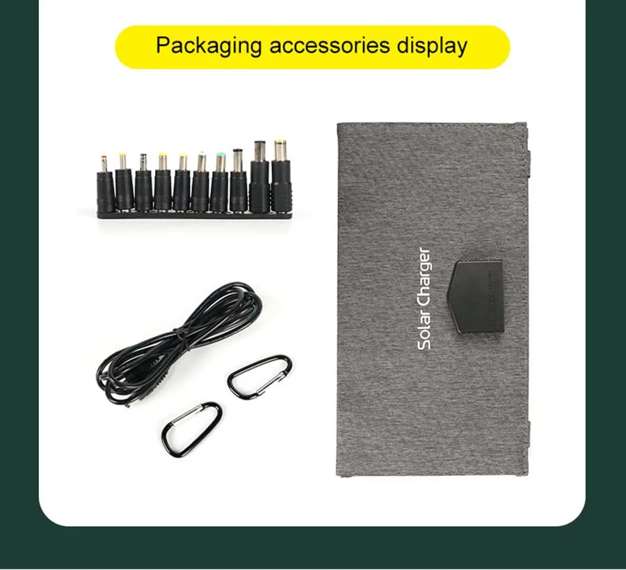 30W Solar Panel Folding Bag Power Bank USB+DC Output Solar Charger Portable Foldable Solar Charging Device Outdoor  Power