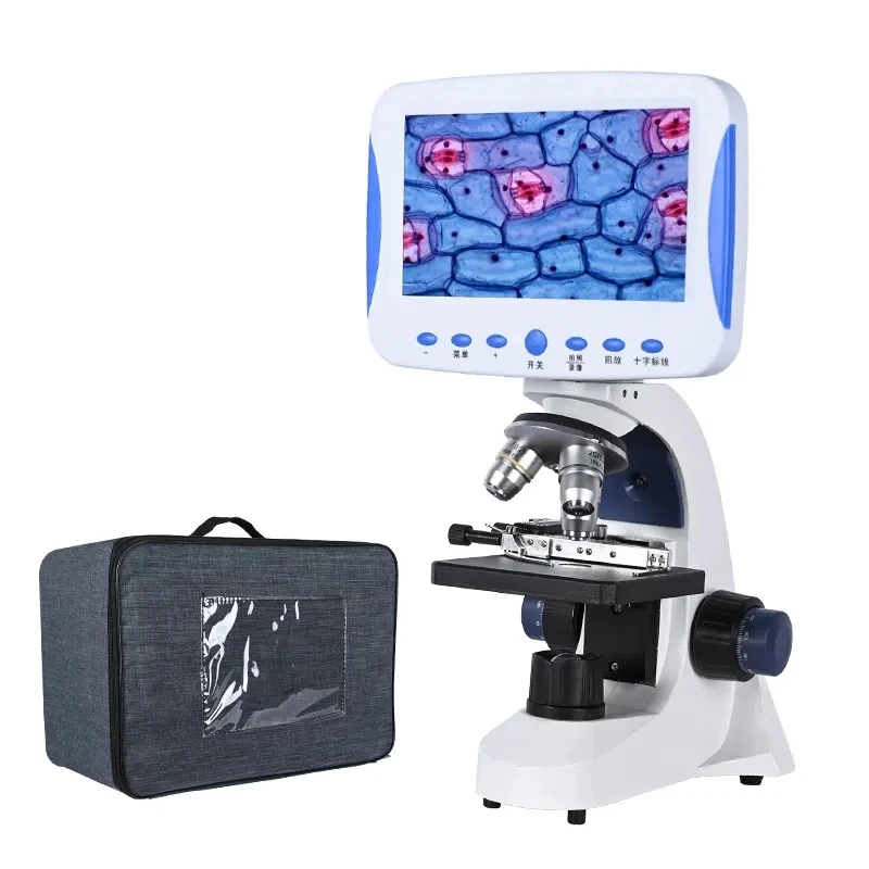 

7 inch LCD TV version microscope eyepiece camera 2000X Coaxial fine-tuning biological Lab accessories microscope camera digital