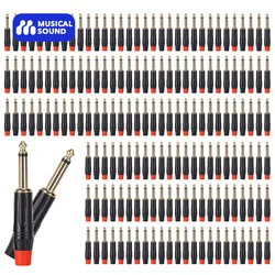 Musical Sound 1/4/24/100 Pieces 1/4 inch Audio Plugs TS Mono Solder 6.35 mm Stereo Connector for Speaker Guitar Microphone Cable