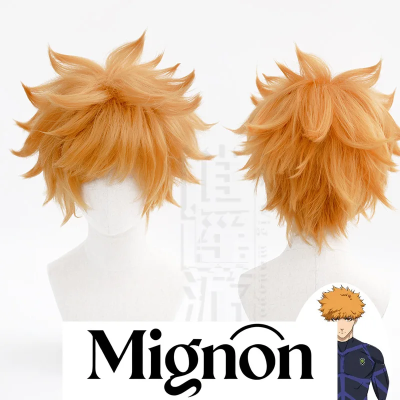 الأزرق قفل Kunigami Rensuke شعر مستعار تأثيري البرتقال انقلبت الشعر القصير هدية عيد الهالوين #1