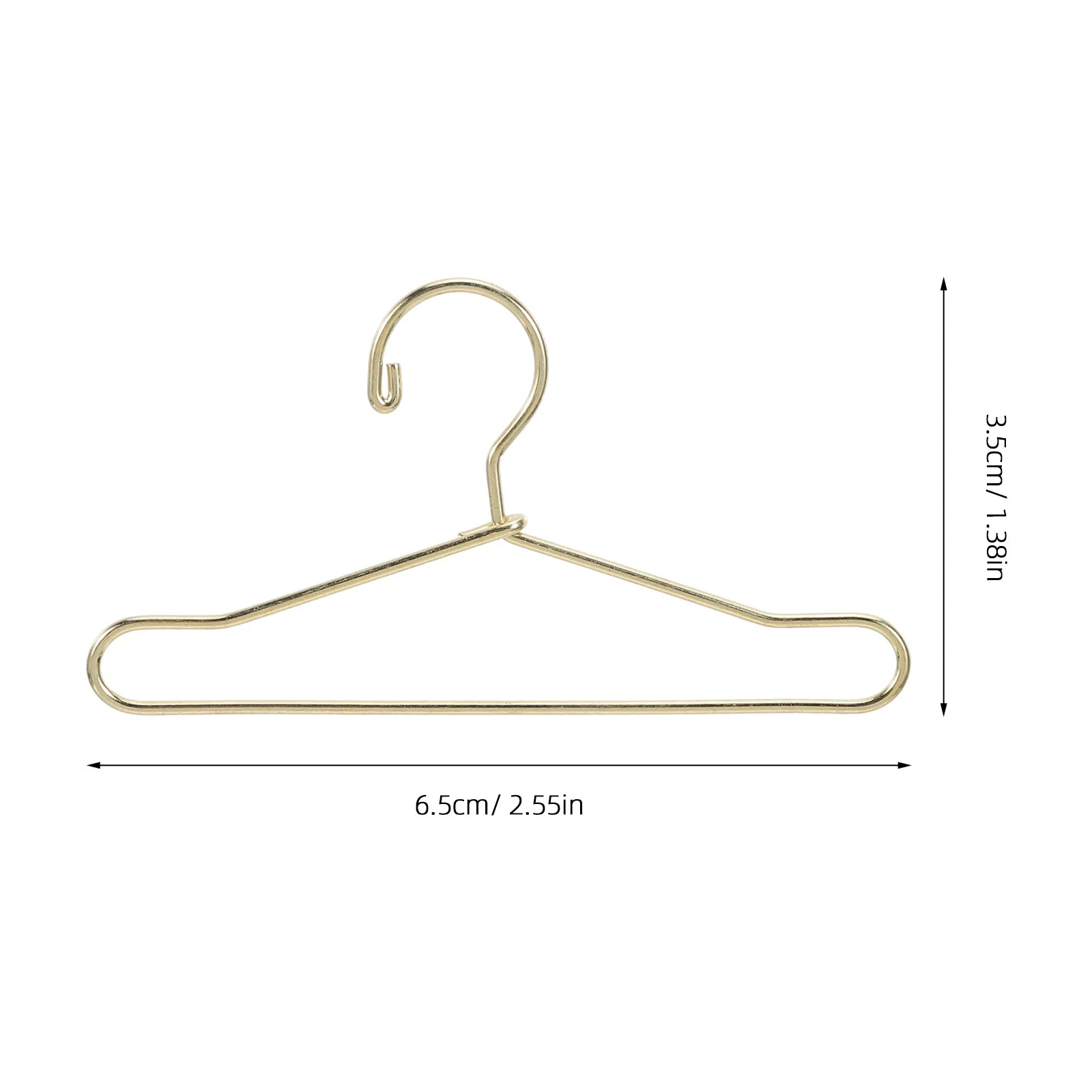 15Pcs Mini Clothes Hangers 65Mm Sturdy Metal Saving Tiny Hangers for Mini House Furniture Set Dress