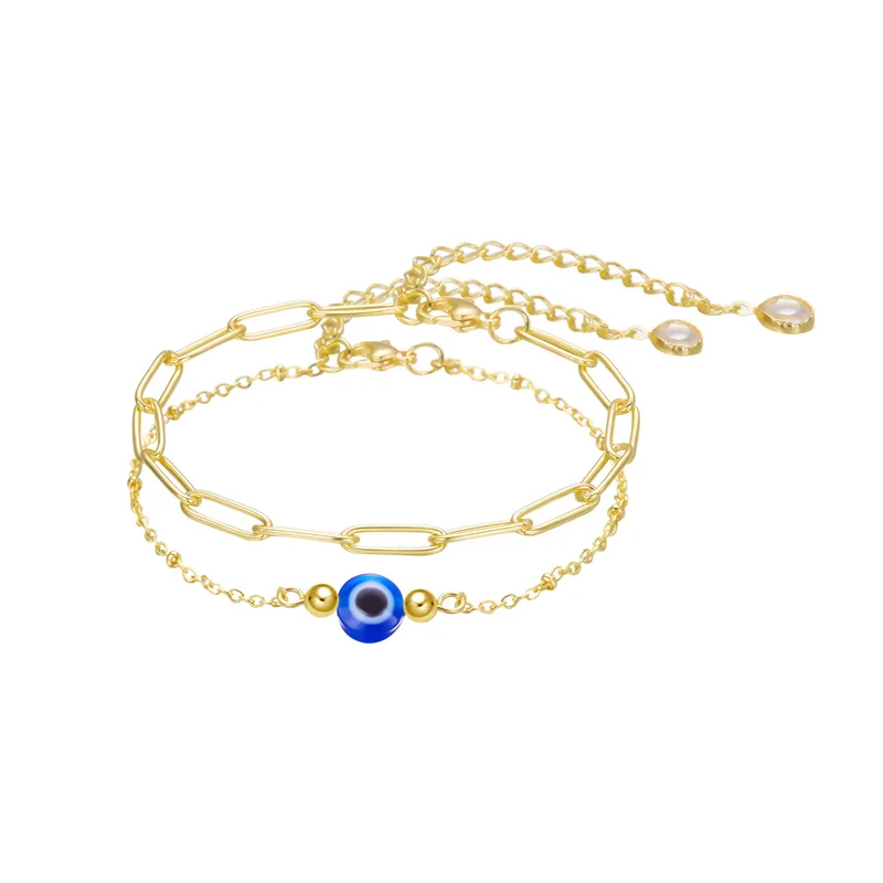 Luxe Gouden Kleur Zirkoon Evil Blue Eye Armband Mode Lucky Sieraden Vrouwen Gift Verstelbare Handgemaakt