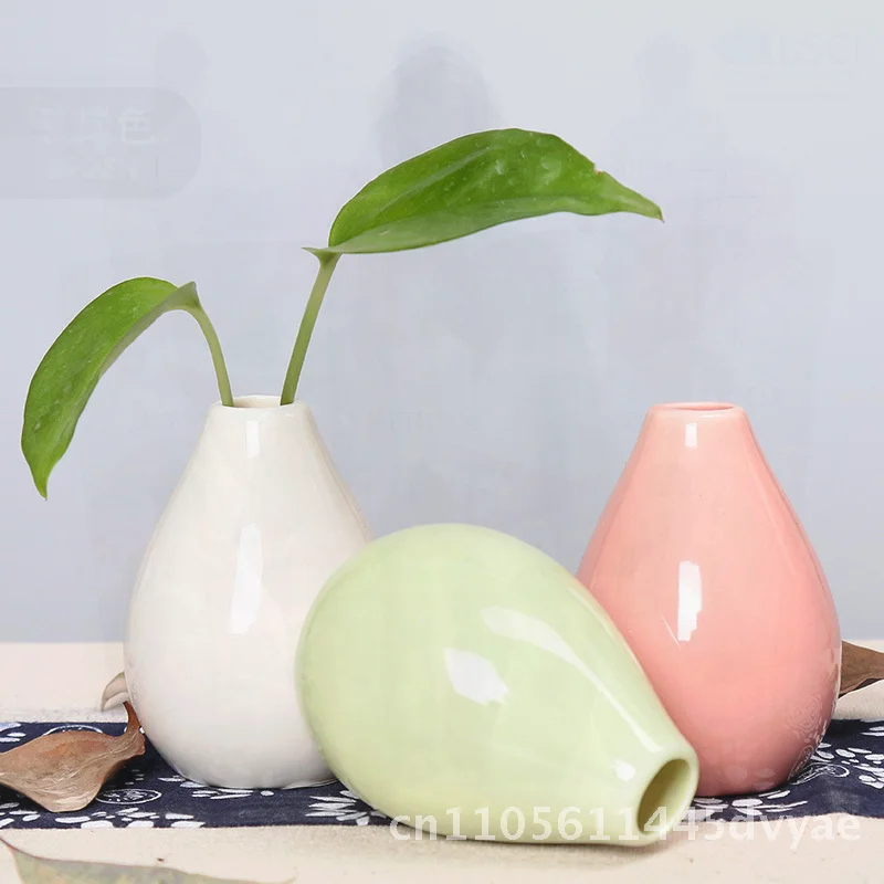 

Ins Style Ceramic Vase Creative Small Diameter Flower Arrangement Ornament for Living Room Modern Simple Artistic Personality