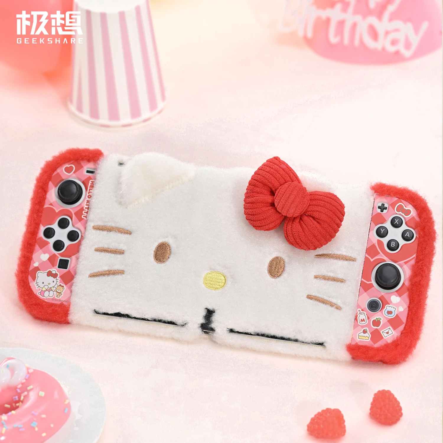 Sanrio Hello Kitty Anime Game Switch Oled Protective Soft Shell Cartoon Kt Cat Anime Peripheral Game Shell Kawaii Christmas Gift