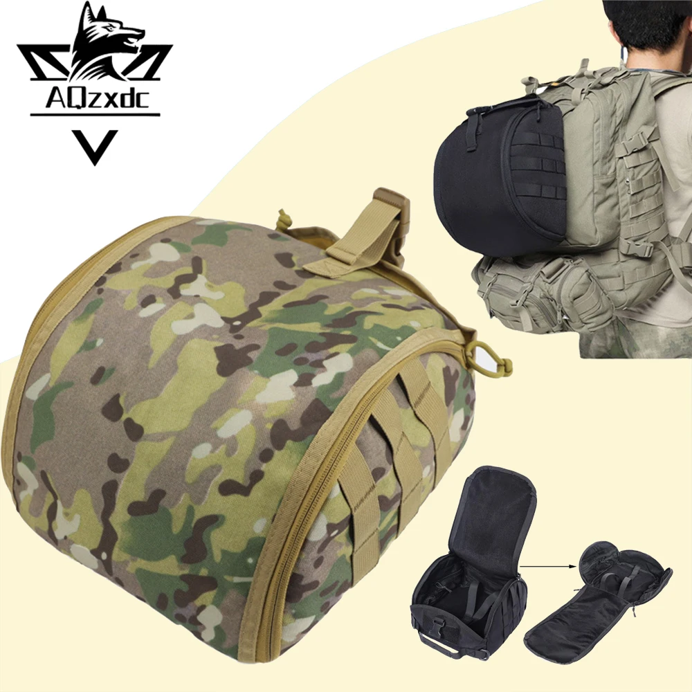 

Tactical Helmet Storage Bag Men's Motorcycle Helmet Pouch Outdoor Mountaineering MOLLE Portable Pack for Sport Hunting Shooting