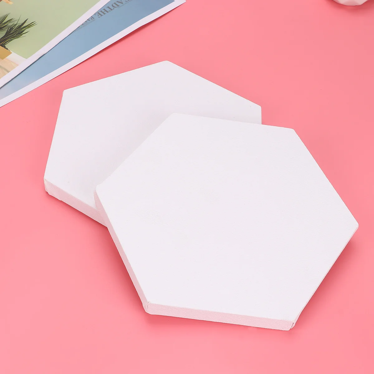 

2Pcs Durable Cotton Drawing Board Irregular Oil Painting Panel Creative Art Boards for Students and Hobbyists Hexagon 20cm
