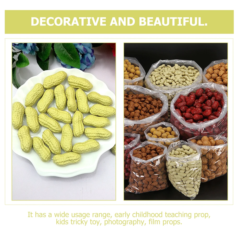 

10pcs Fake Peanut Models Lifelike Dried Fruit Photography Props Shop Display Scene Adornment Educational Teaching Tool