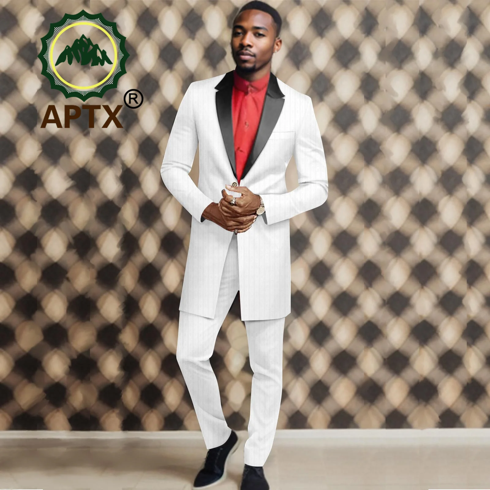 African Suits for Men Fashion Business Bazin Riche Attire Dashiki Ankara Jacket Pants 2 Pcs Set Party Wedding Occasion A2316075