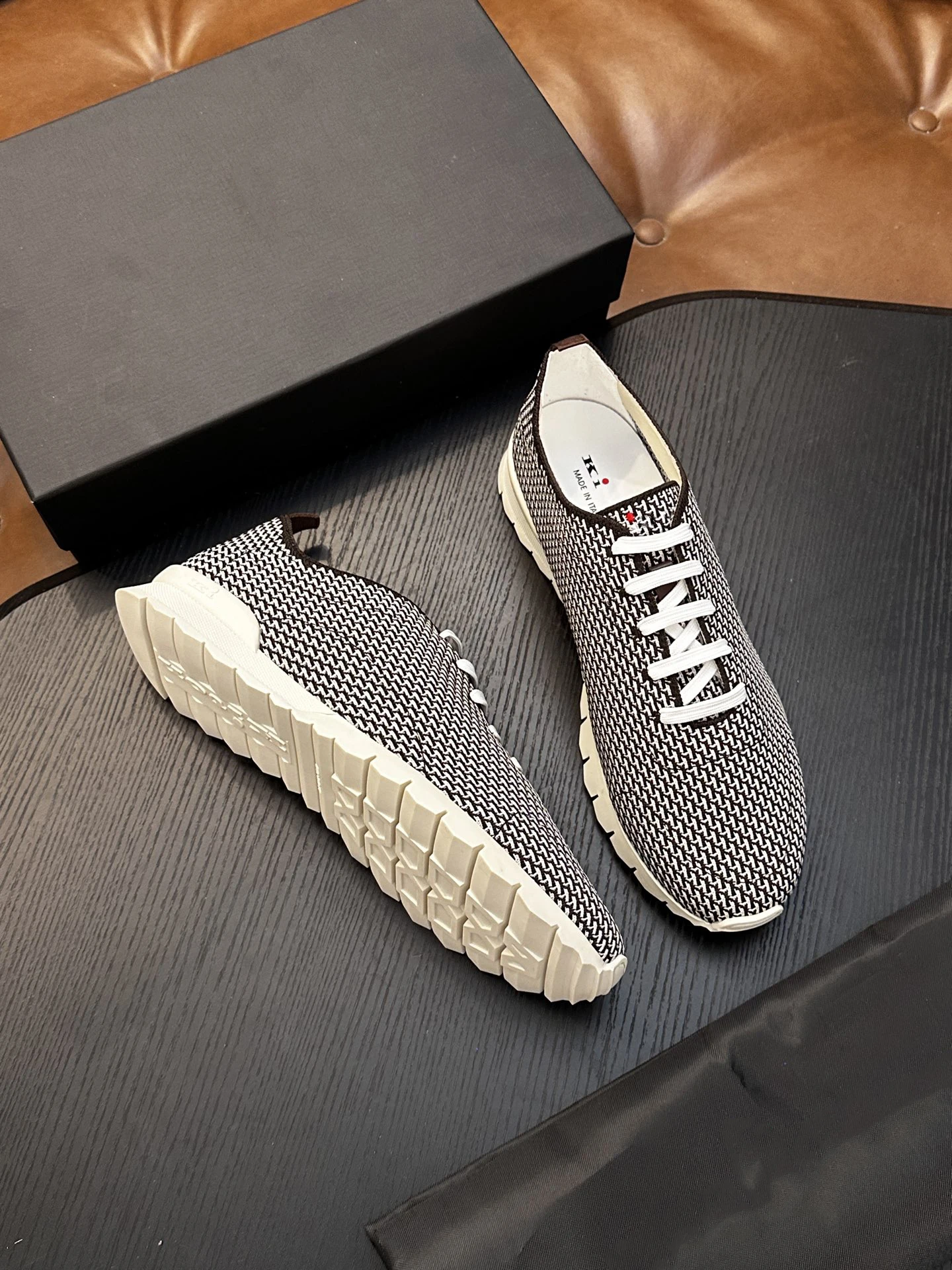 OECHSLI Shoes 2027 new knitting Fashion Print casual Comfort genuine leather High quality Men‘s European big size 38-47