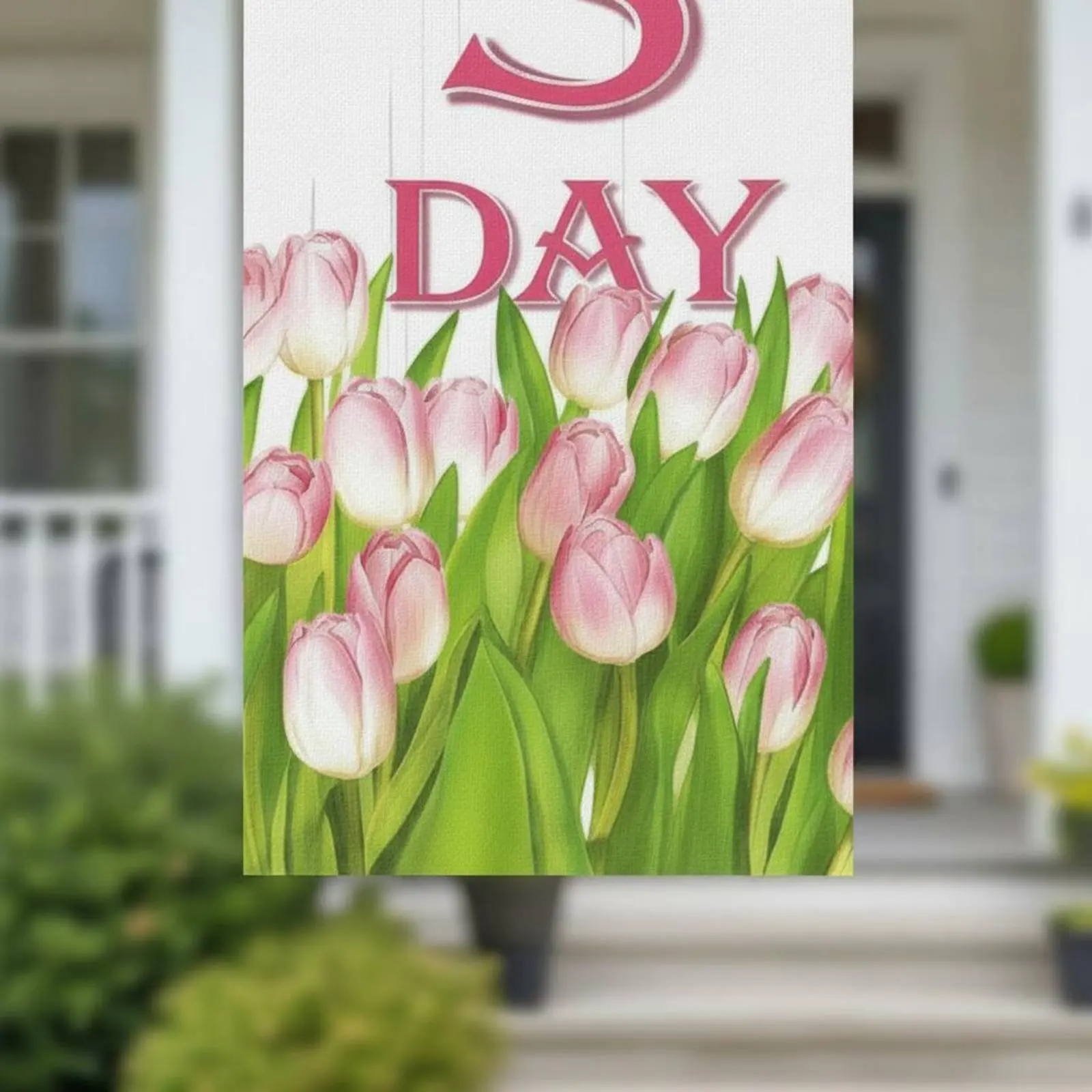 2 Bannières Joyeuses pour la Fête des Mères à la Porte d'entrée, Réutilisables, Décoration de Fête et d'Événement - Pré-assemblées