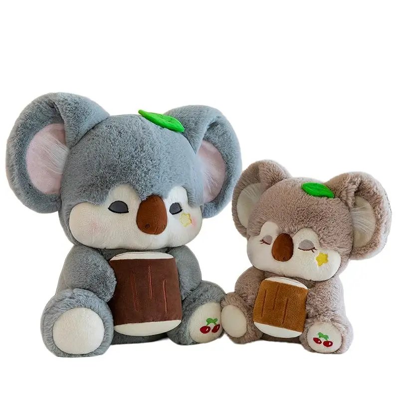 27 ~ 50 cm Holding Stomp Slapen Koala Knuffel Gevuld Bruin Grijs Cartoon Zitten Dier Slaperig Plushie Verjaardagscadeau